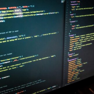 Web Host Computer screen with php code
