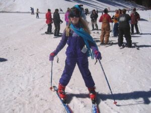 Lauren on skis