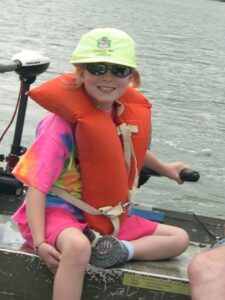 Lauren Drives Grandpa's boat