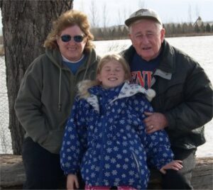 Mom, Lauren, and Grandpa at Swift Ponds